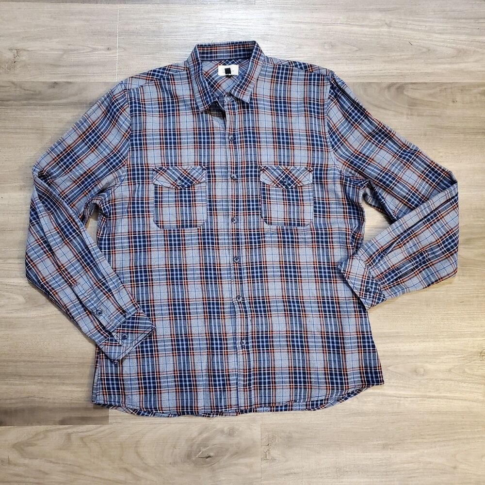 Civil Society Mens Sz XL Blue Plaid Button Down Shirt NWOT Preppy Academia